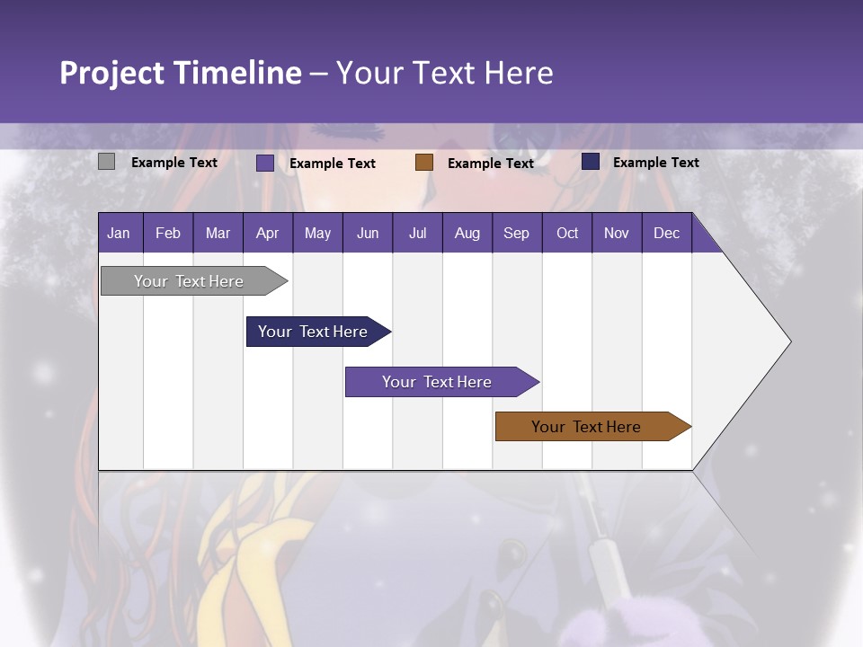A Girl With A Purple Hat And A Yellow Scarf PowerPoint Template