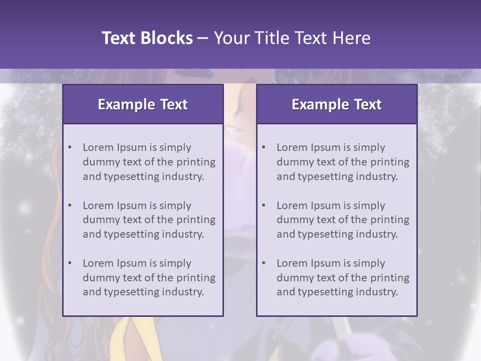 A Girl With A Purple Hat And A Yellow Scarf PowerPoint Template