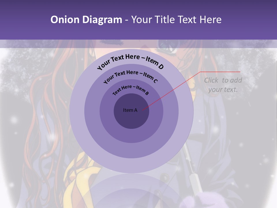 A Girl With A Purple Hat And A Yellow Scarf PowerPoint Template