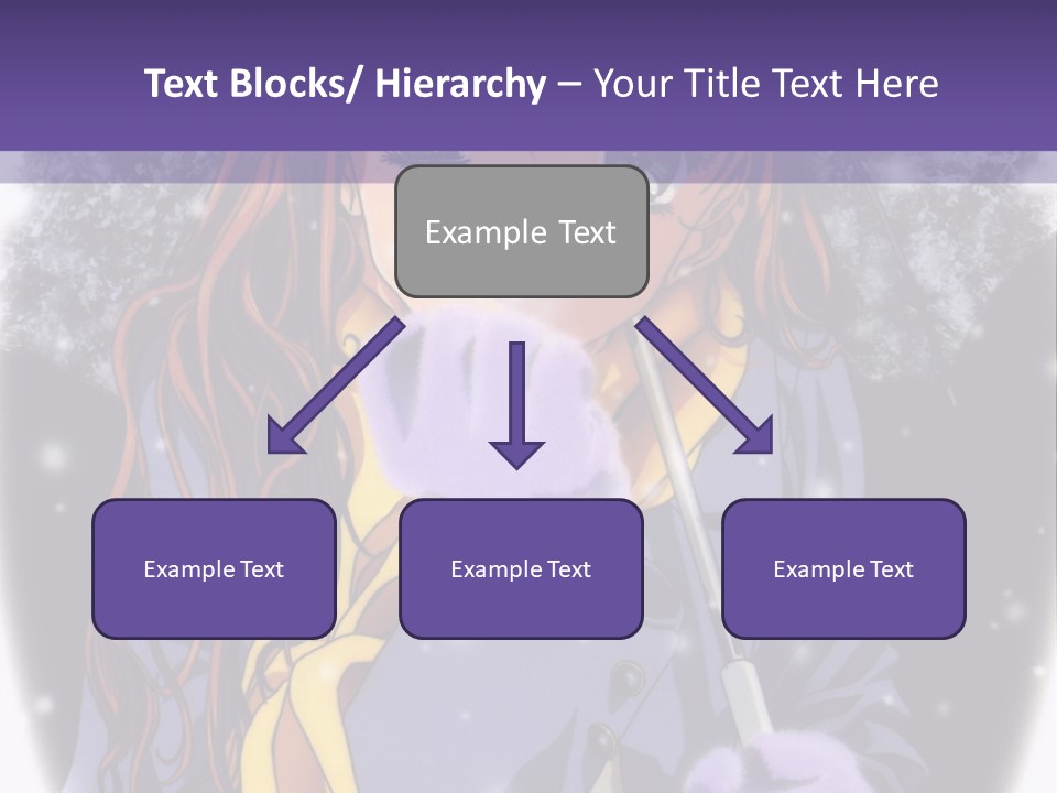 A Girl With A Purple Hat And A Yellow Scarf PowerPoint Template