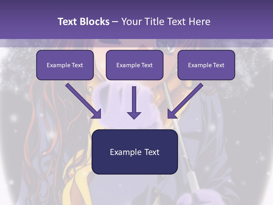 A Girl With A Purple Hat And A Yellow Scarf PowerPoint Template