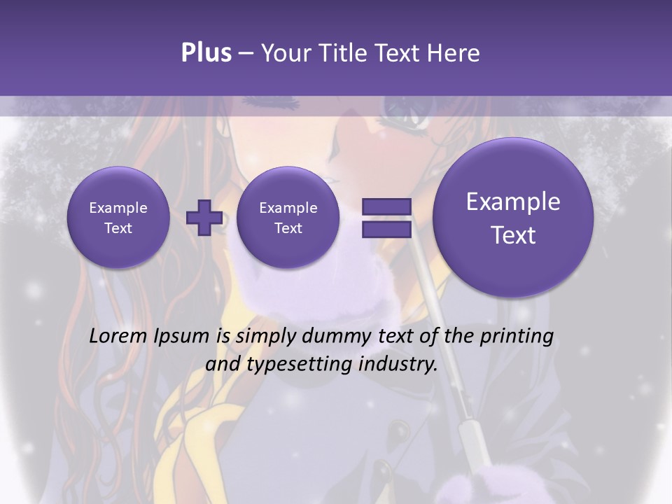 A Girl With A Purple Hat And A Yellow Scarf PowerPoint Template
