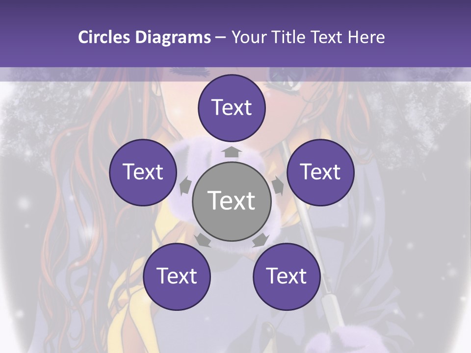 A Girl With A Purple Hat And A Yellow Scarf PowerPoint Template