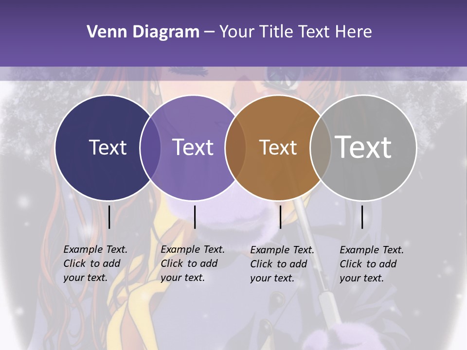 A Girl With A Purple Hat And A Yellow Scarf PowerPoint Template