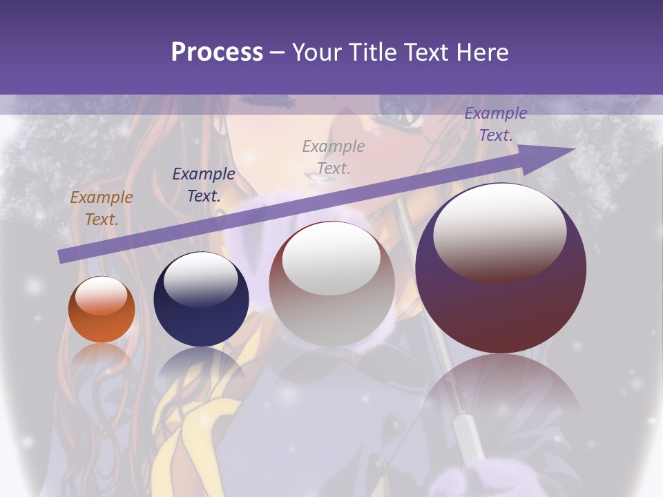 A Girl With A Purple Hat And A Yellow Scarf PowerPoint Template
