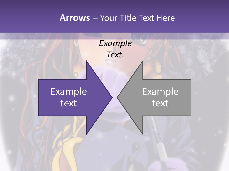 A Girl With A Purple Hat And A Yellow Scarf PowerPoint Template