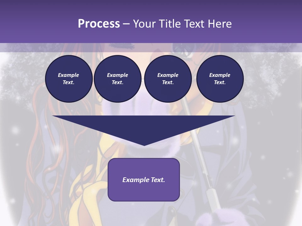 A Girl With A Purple Hat And A Yellow Scarf PowerPoint Template