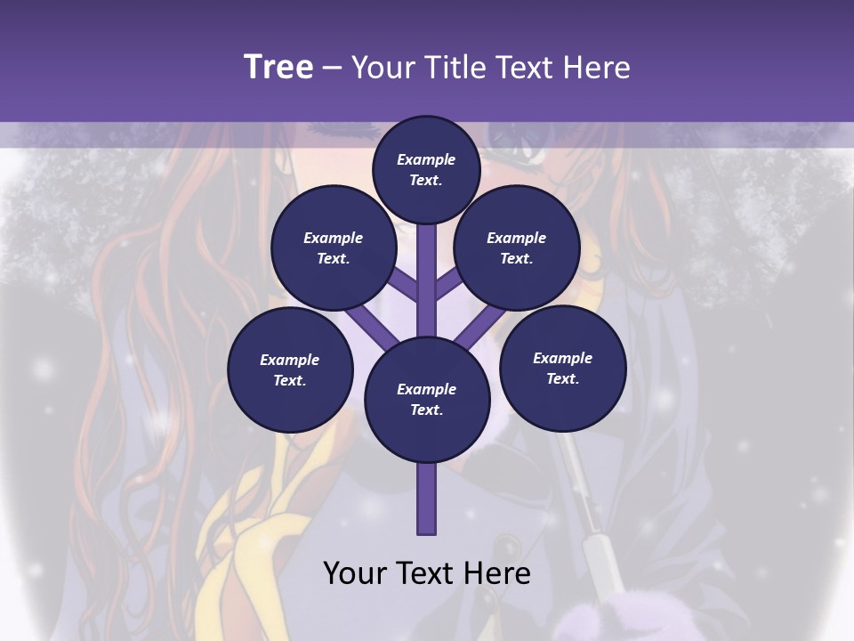 A Girl With A Purple Hat And A Yellow Scarf PowerPoint Template