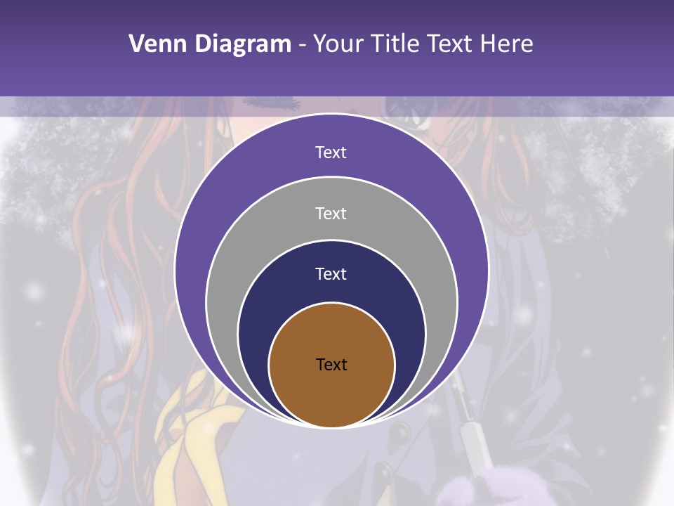 A Girl With A Purple Hat And A Yellow Scarf PowerPoint Template