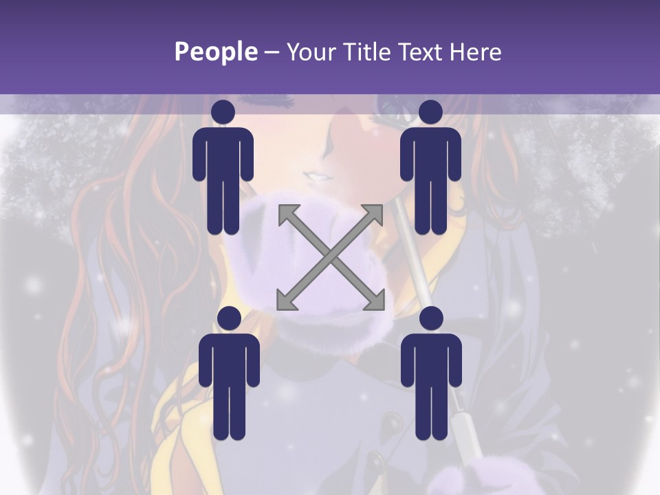 A Girl With A Purple Hat And A Yellow Scarf PowerPoint Template