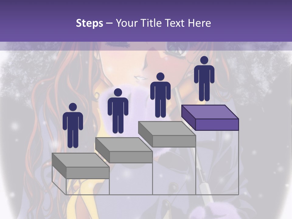 A Girl With A Purple Hat And A Yellow Scarf PowerPoint Template