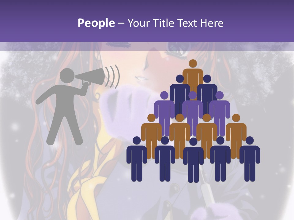 A Girl With A Purple Hat And A Yellow Scarf PowerPoint Template