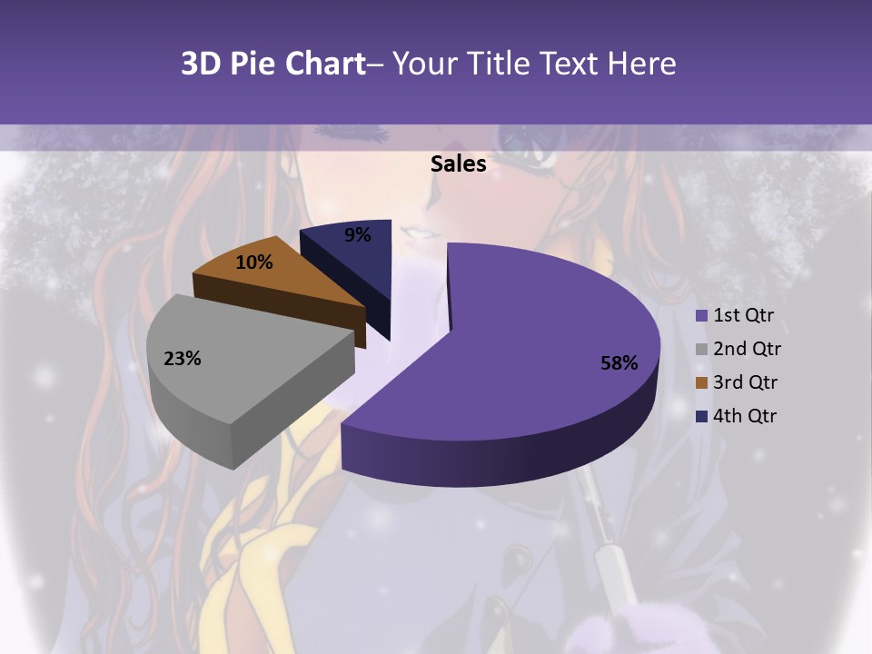 A Girl With A Purple Hat And A Yellow Scarf PowerPoint Template