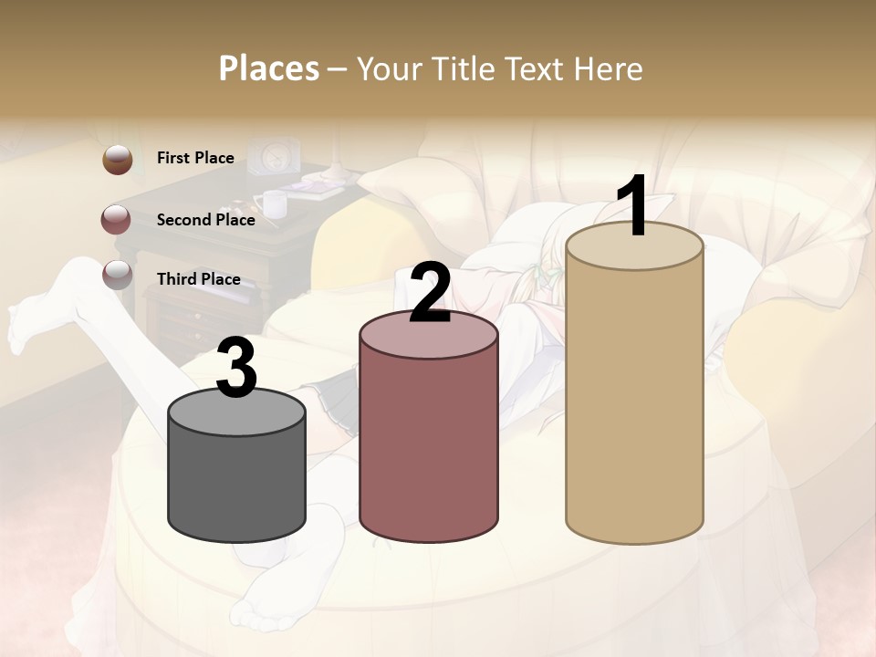 A Woman Laying On A Bed In A Room PowerPoint Template