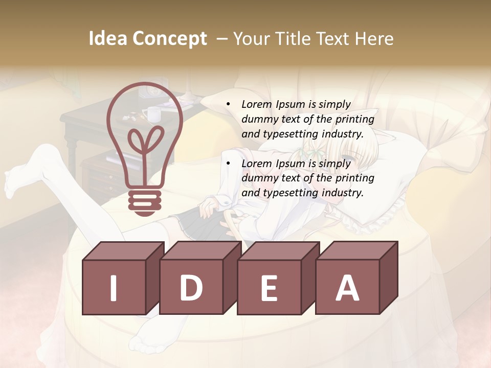 A Woman Laying On A Bed In A Room PowerPoint Template