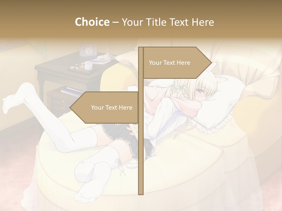 A Woman Laying On A Bed In A Room PowerPoint Template