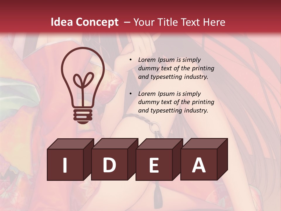 A Woman In A Kimono Sitting On A Bed PowerPoint Template