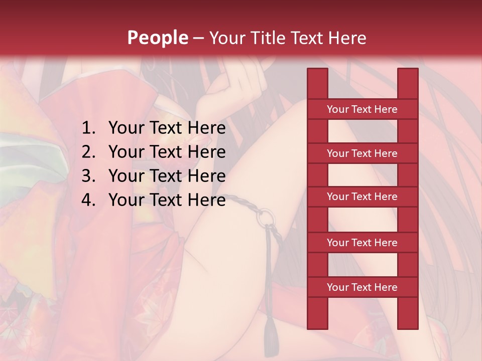 A Woman In A Kimono Sitting On A Bed PowerPoint Template