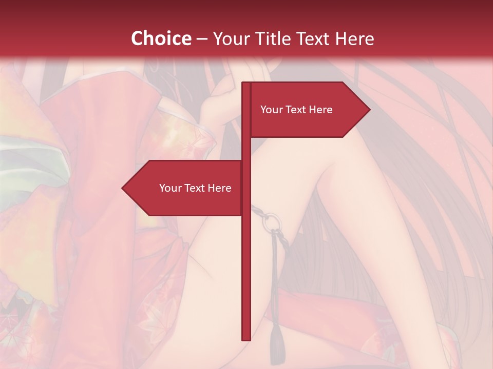 A Woman In A Kimono Sitting On A Bed PowerPoint Template