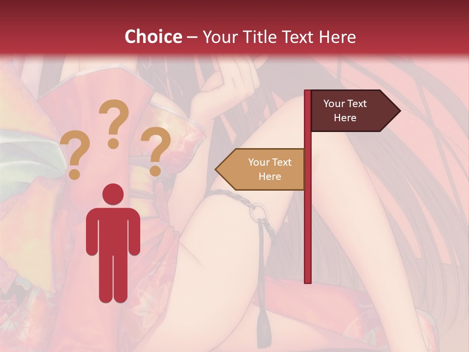 A Woman In A Kimono Sitting On A Bed PowerPoint Template