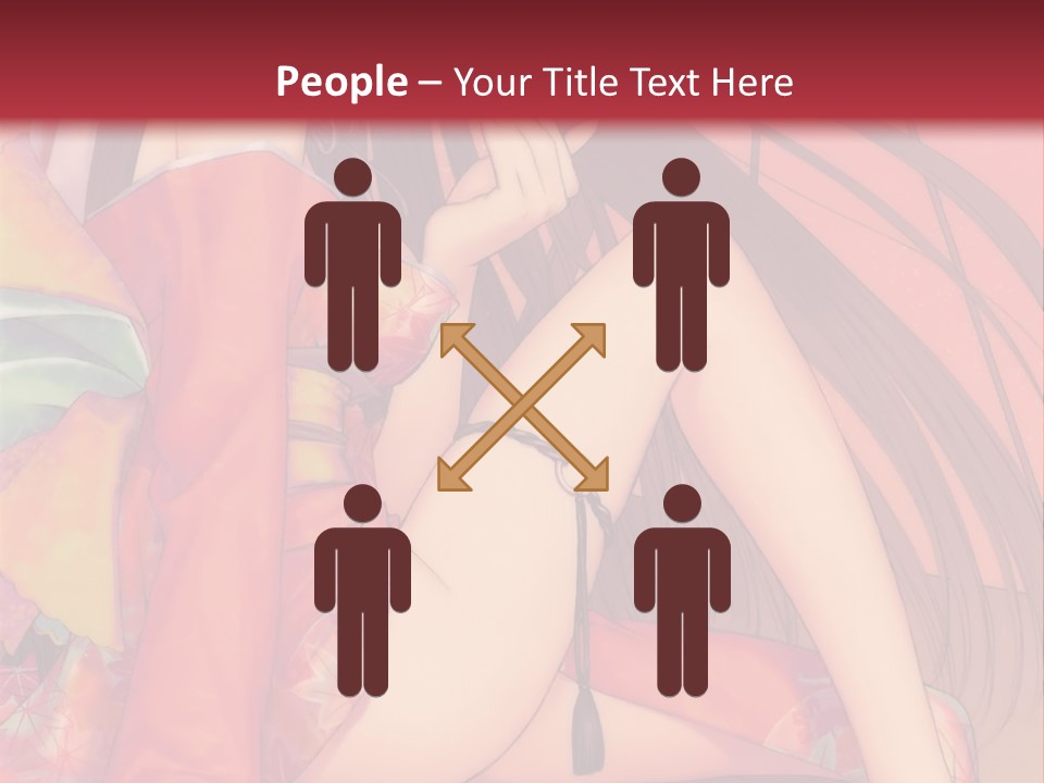 A Woman In A Kimono Sitting On A Bed PowerPoint Template