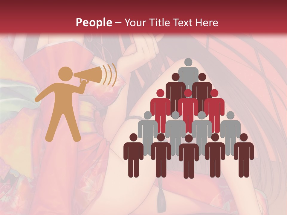 A Woman In A Kimono Sitting On A Bed PowerPoint Template