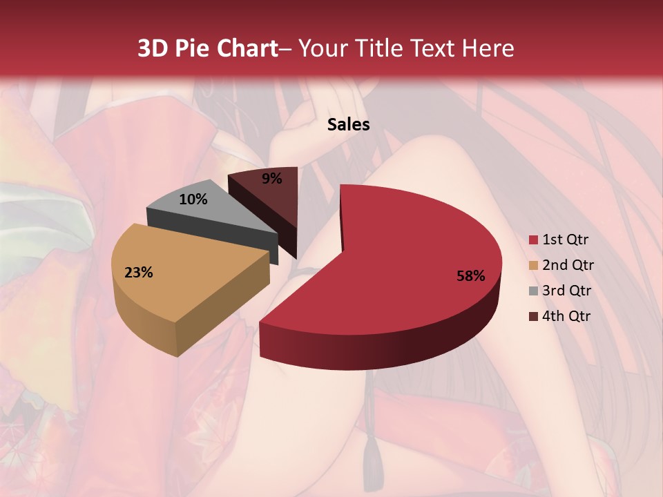 A Woman In A Kimono Sitting On A Bed PowerPoint Template