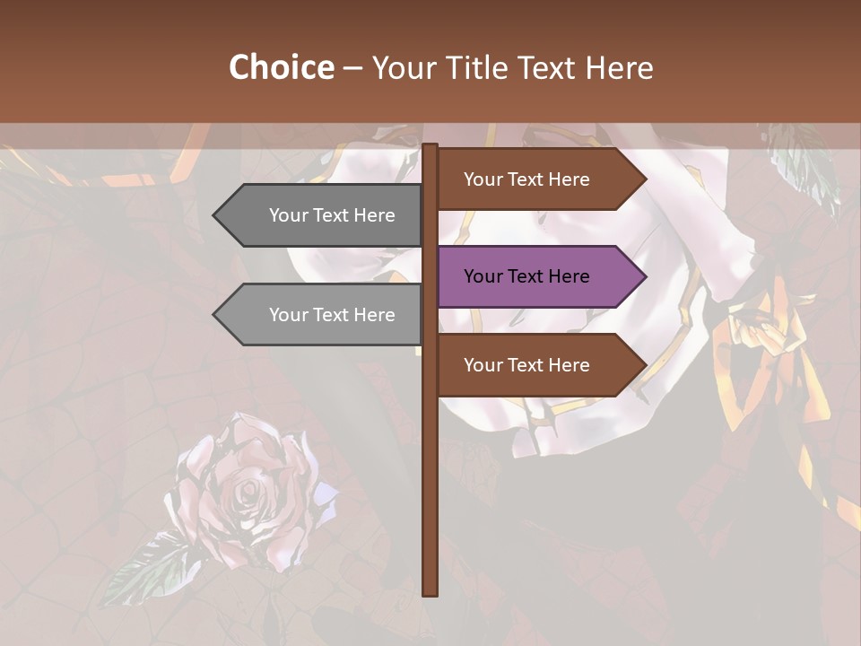 A Woman Sitting On A Chair With Roses In Her Hand PowerPoint Template