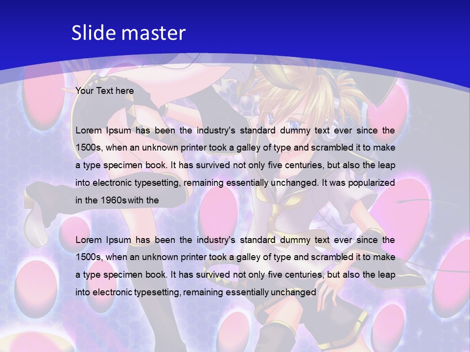 A Couple Of Anime Characters In Front Of A Blue Background PowerPoint Template