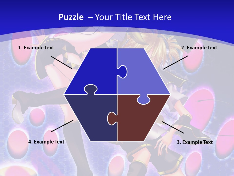 A Couple Of Anime Characters In Front Of A Blue Background PowerPoint Template