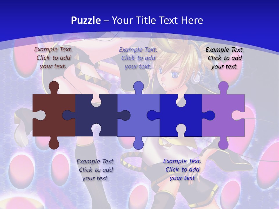 A Couple Of Anime Characters In Front Of A Blue Background PowerPoint Template