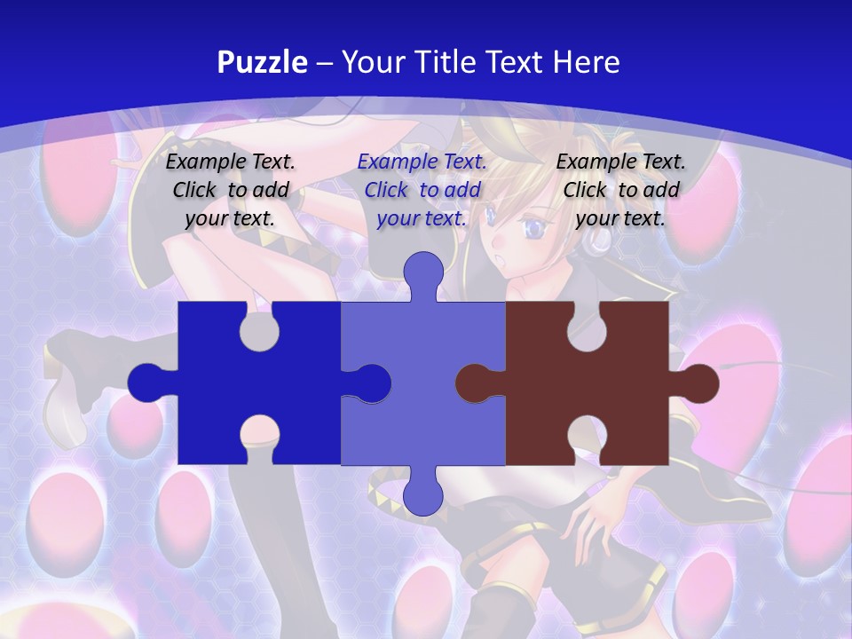 A Couple Of Anime Characters In Front Of A Blue Background PowerPoint Template