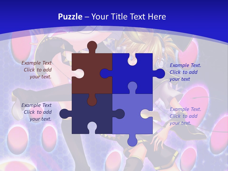 A Couple Of Anime Characters In Front Of A Blue Background PowerPoint Template