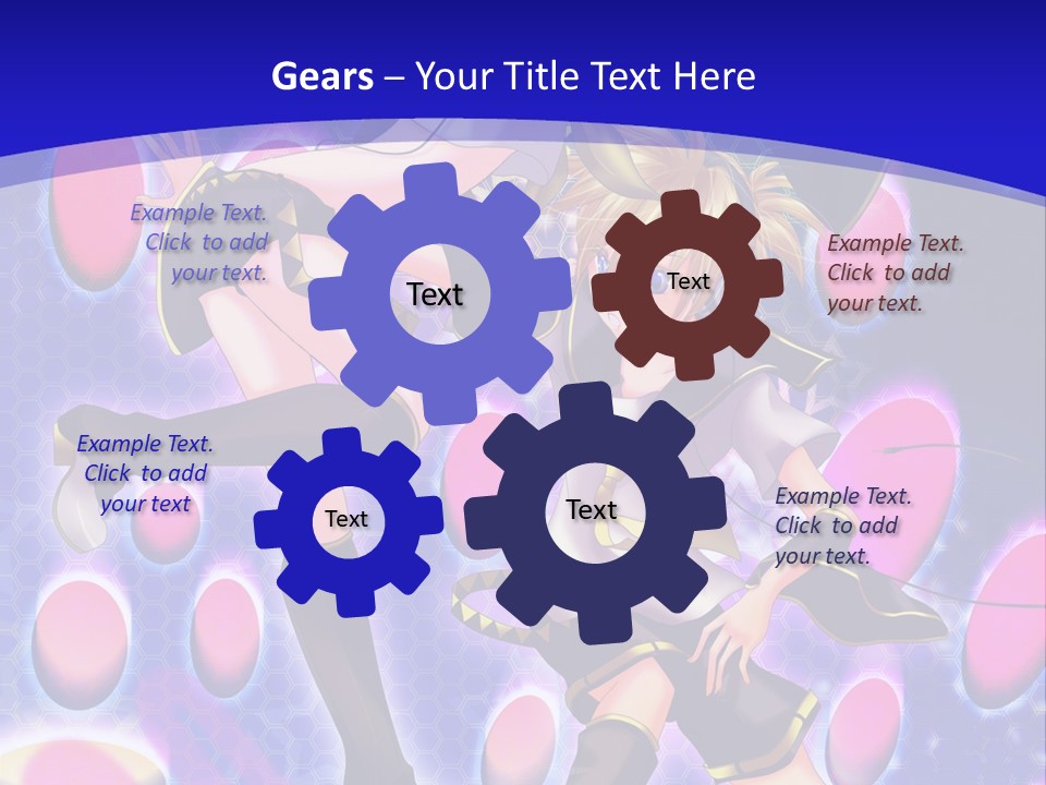 A Couple Of Anime Characters In Front Of A Blue Background PowerPoint Template