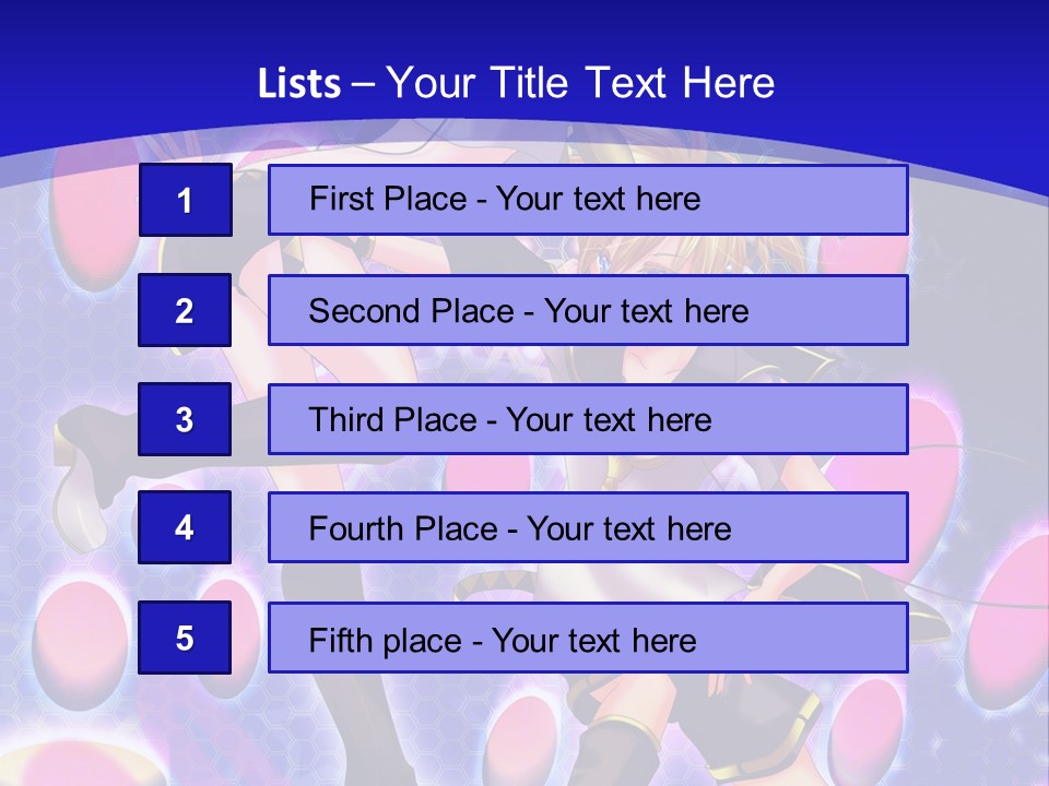 A Couple Of Anime Characters In Front Of A Blue Background PowerPoint Template