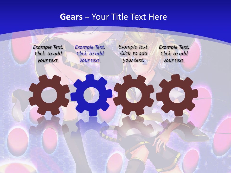 A Couple Of Anime Characters In Front Of A Blue Background PowerPoint Template