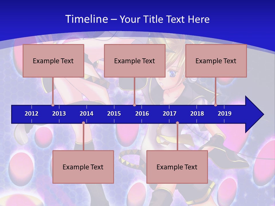 A Couple Of Anime Characters In Front Of A Blue Background PowerPoint Template