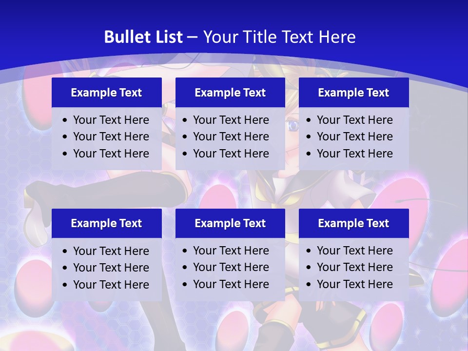 A Couple Of Anime Characters In Front Of A Blue Background PowerPoint Template