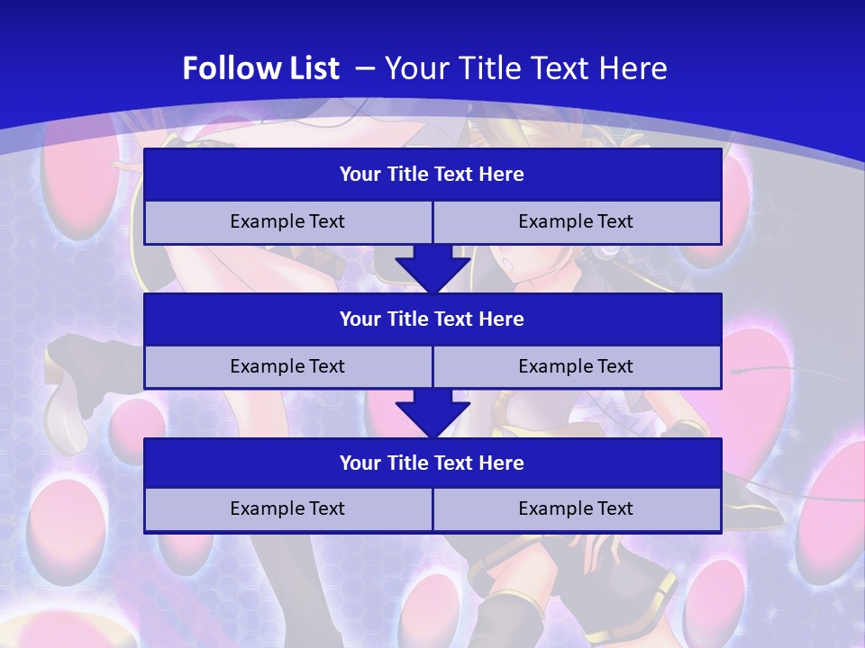 A Couple Of Anime Characters In Front Of A Blue Background PowerPoint Template
