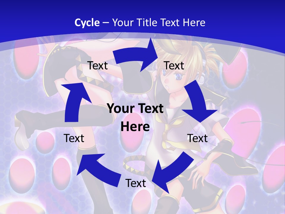 A Couple Of Anime Characters In Front Of A Blue Background PowerPoint Template