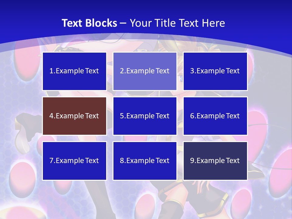 A Couple Of Anime Characters In Front Of A Blue Background PowerPoint Template