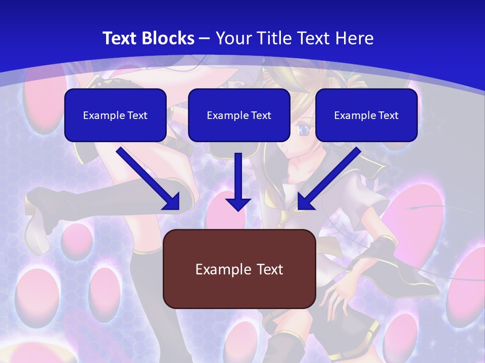 A Couple Of Anime Characters In Front Of A Blue Background PowerPoint Template