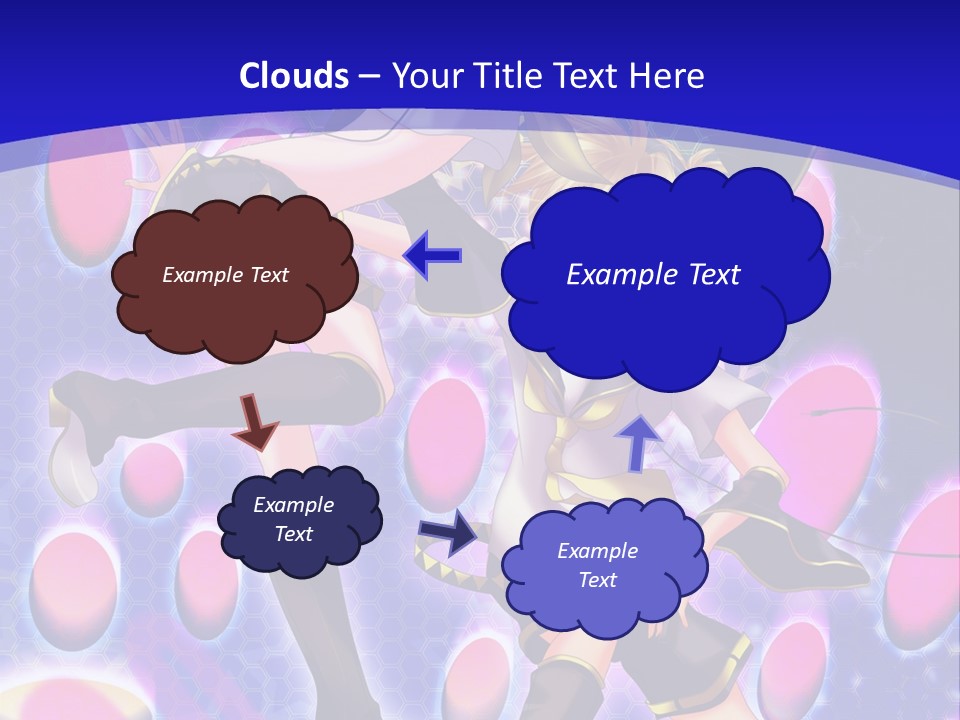 A Couple Of Anime Characters In Front Of A Blue Background PowerPoint Template