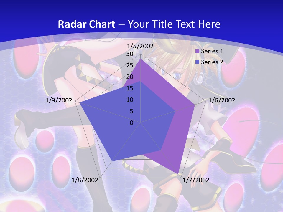 A Couple Of Anime Characters In Front Of A Blue Background PowerPoint Template