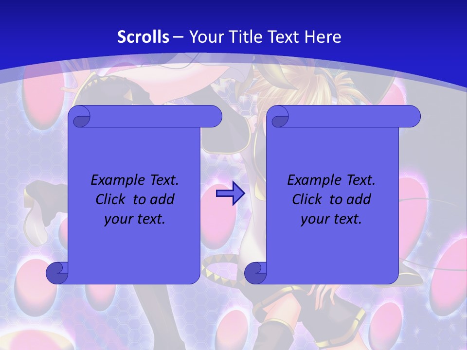 A Couple Of Anime Characters In Front Of A Blue Background PowerPoint Template