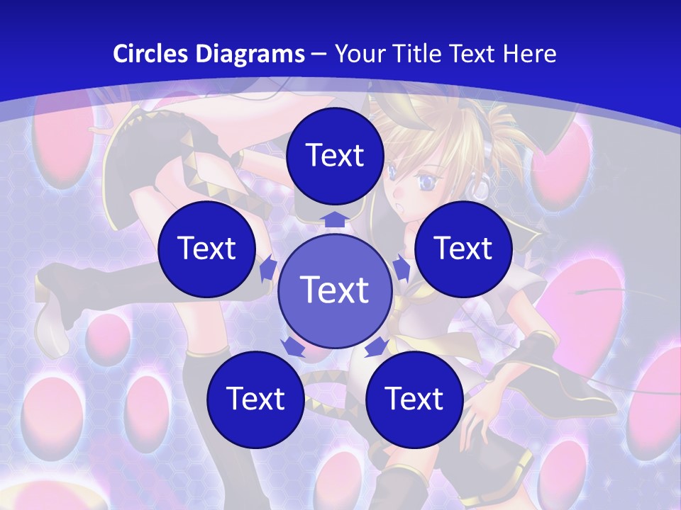 A Couple Of Anime Characters In Front Of A Blue Background PowerPoint Template