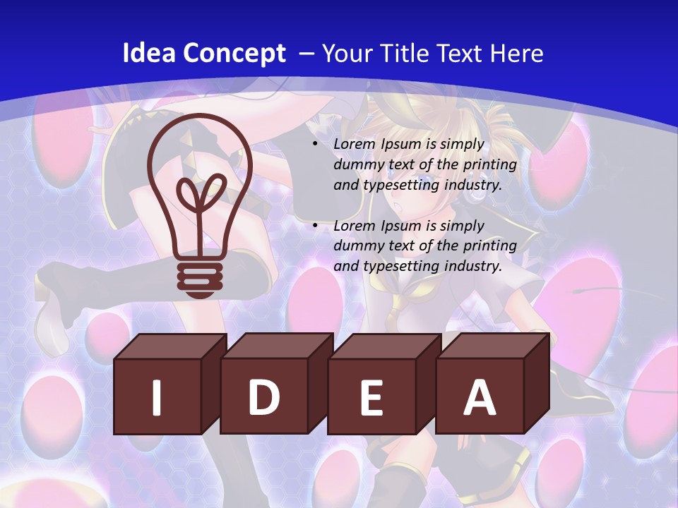 A Couple Of Anime Characters In Front Of A Blue Background PowerPoint Template