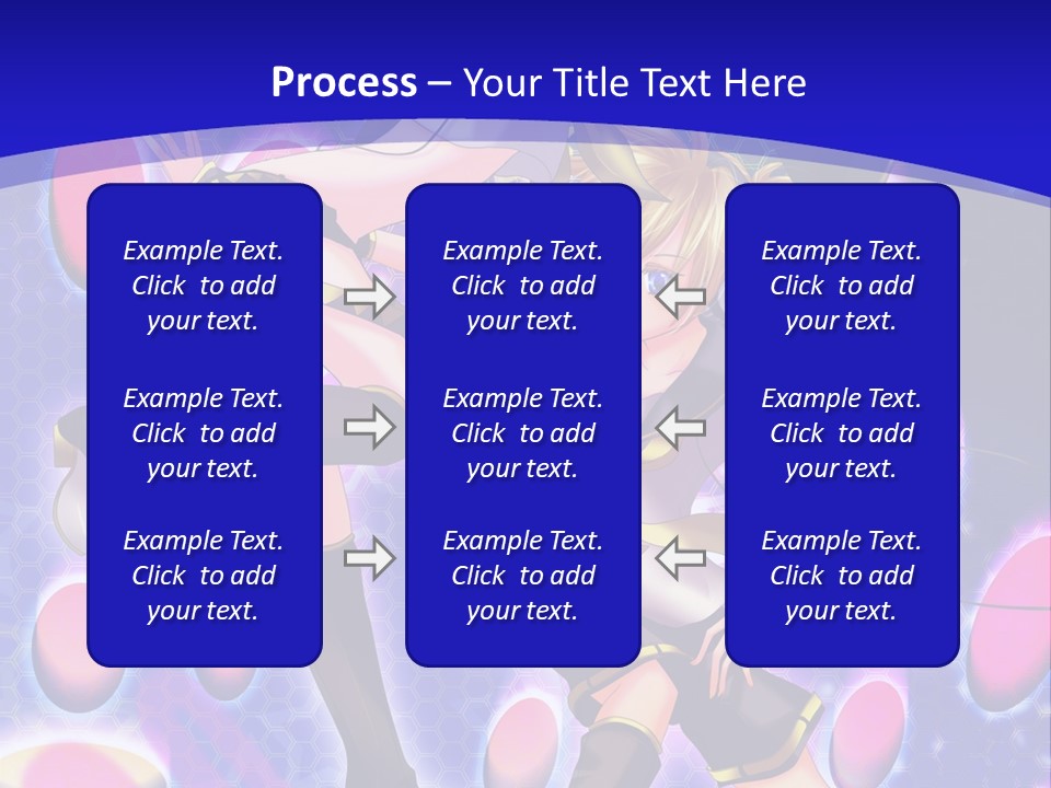 A Couple Of Anime Characters In Front Of A Blue Background PowerPoint Template