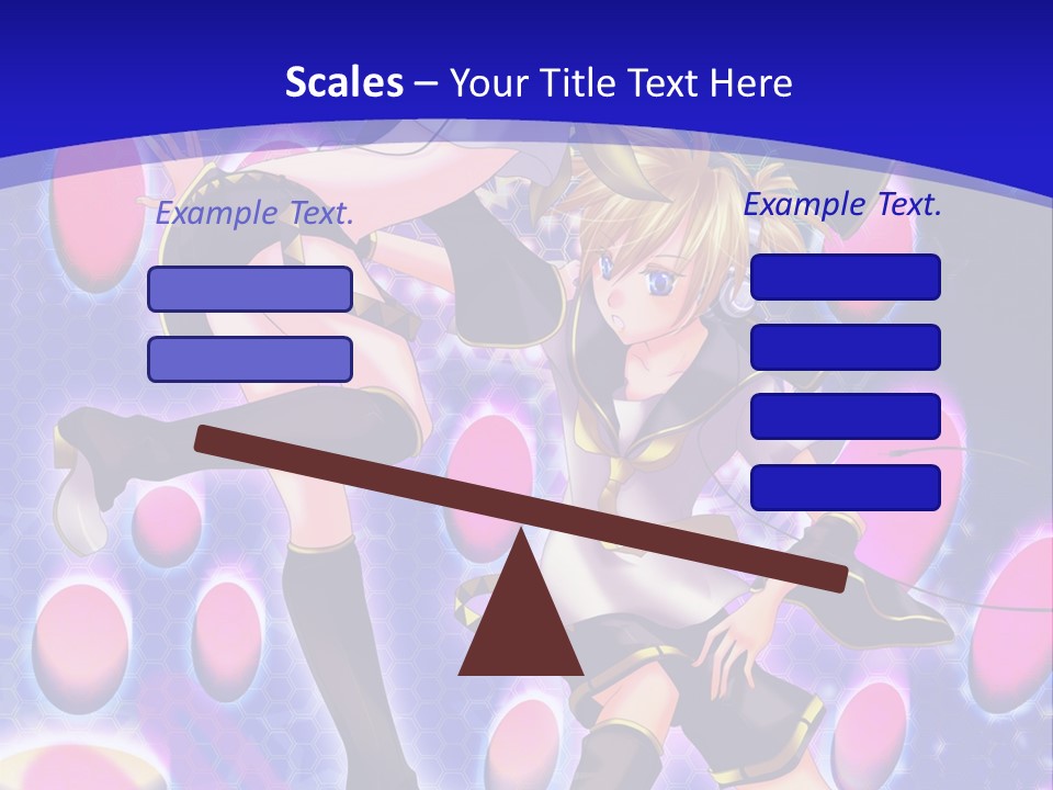 A Couple Of Anime Characters In Front Of A Blue Background PowerPoint Template