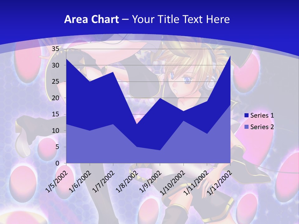 A Couple Of Anime Characters In Front Of A Blue Background PowerPoint Template